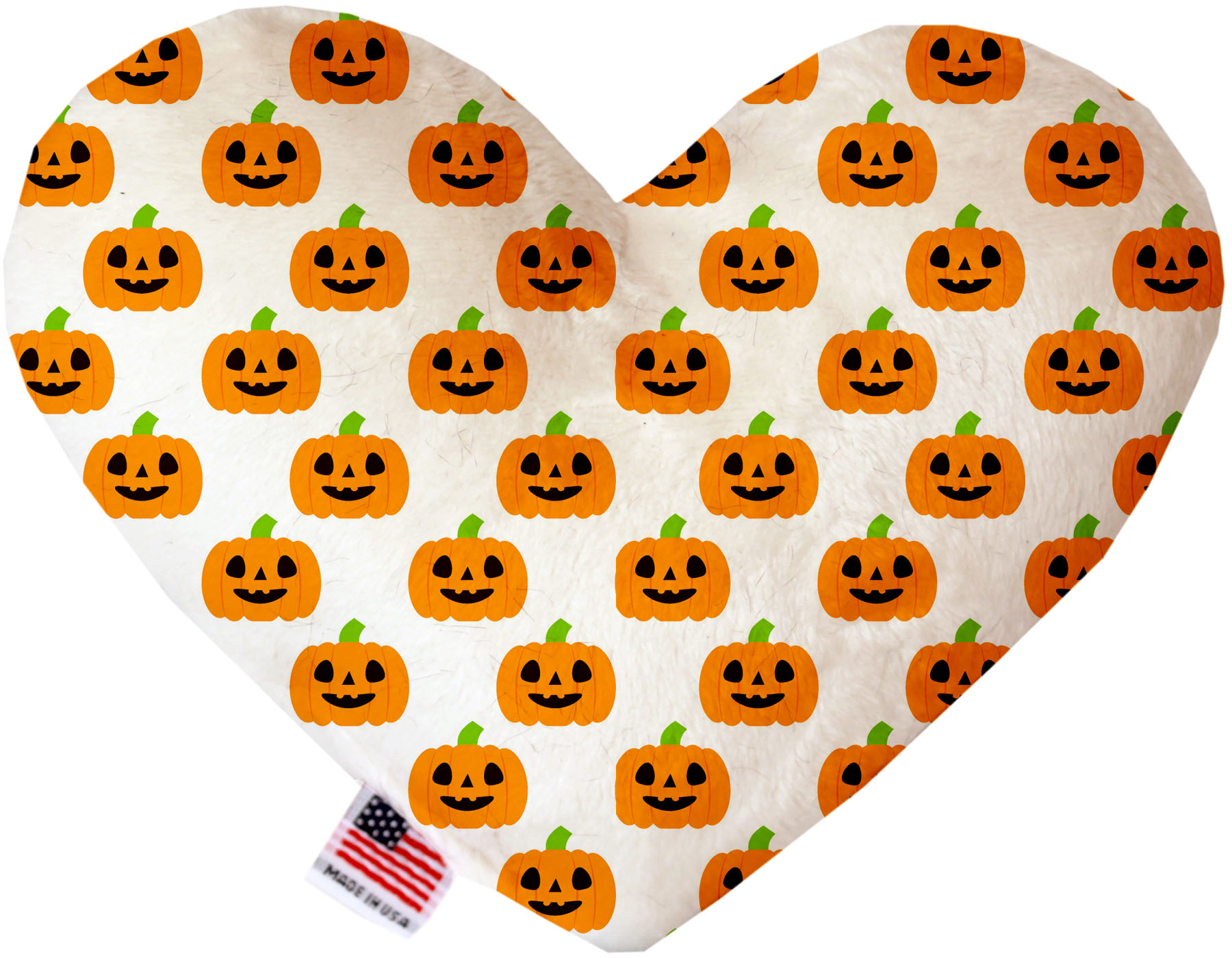 Happy Pumpkins 6 Inch Canvas Heart Dog Toy